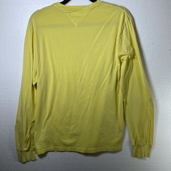 Tommy Hilfiger Sz M Yellow Logo Long Sleeve Shirt - Picture 3 of 8